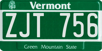VT license plate ZJT756