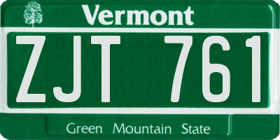 VT license plate ZJT761