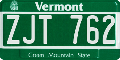 VT license plate ZJT762