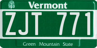 VT license plate ZJT771