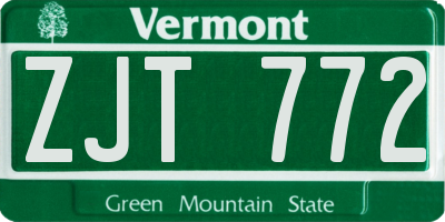VT license plate ZJT772