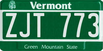 VT license plate ZJT773