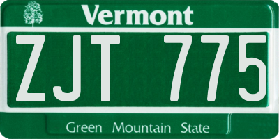VT license plate ZJT775
