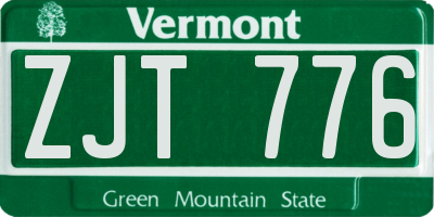 VT license plate ZJT776