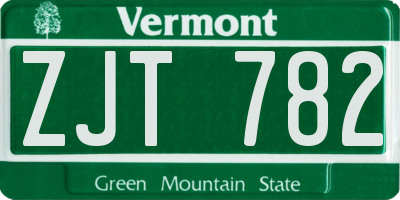 VT license plate ZJT782