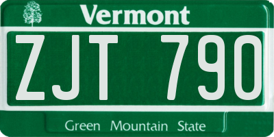 VT license plate ZJT790