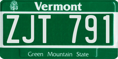 VT license plate ZJT791