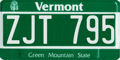 VT license plate ZJT795