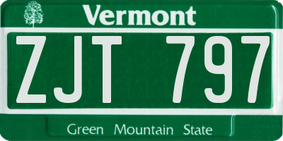 VT license plate ZJT797