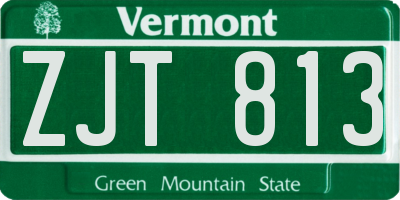 VT license plate ZJT813