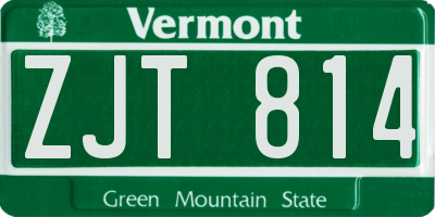 VT license plate ZJT814