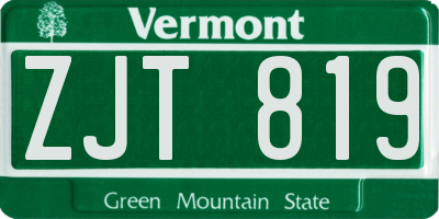 VT license plate ZJT819