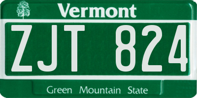 VT license plate ZJT824