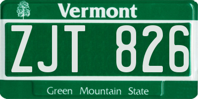 VT license plate ZJT826