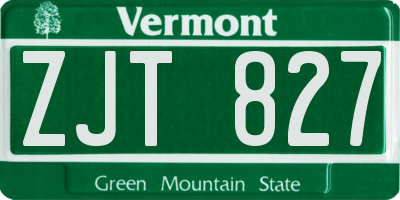 VT license plate ZJT827