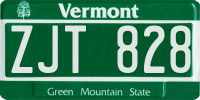 VT license plate ZJT828