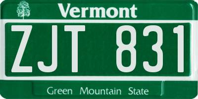 VT license plate ZJT831