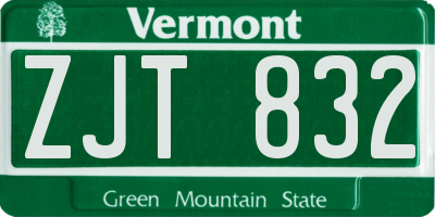 VT license plate ZJT832