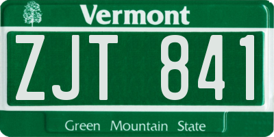 VT license plate ZJT841