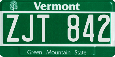VT license plate ZJT842