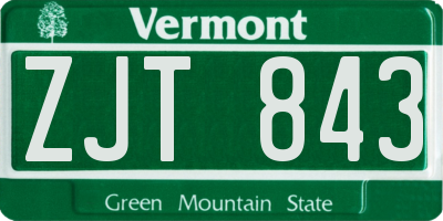 VT license plate ZJT843