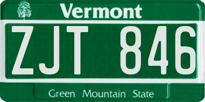 VT license plate ZJT846