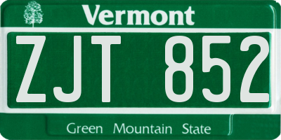 VT license plate ZJT852