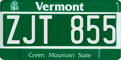 VT license plate ZJT855