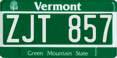 VT license plate ZJT857