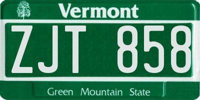 VT license plate ZJT858