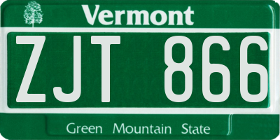 VT license plate ZJT866