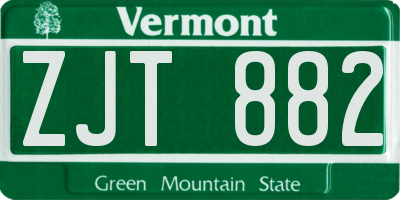 VT license plate ZJT882
