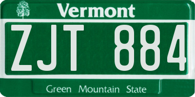 VT license plate ZJT884