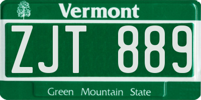 VT license plate ZJT889