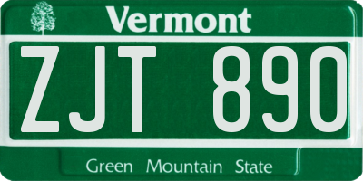 VT license plate ZJT890