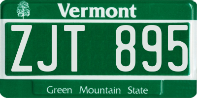 VT license plate ZJT895