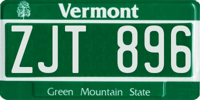 VT license plate ZJT896