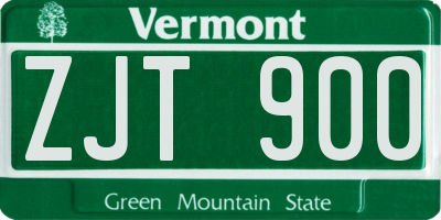 VT license plate ZJT900