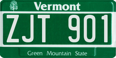 VT license plate ZJT901