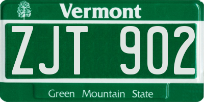 VT license plate ZJT902