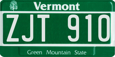 VT license plate ZJT910
