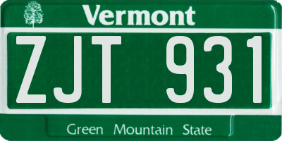 VT license plate ZJT931