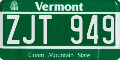 VT license plate ZJT949