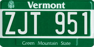 VT license plate ZJT951