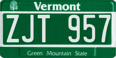 VT license plate ZJT957