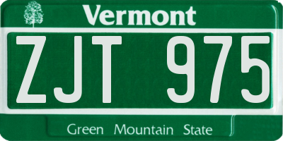 VT license plate ZJT975