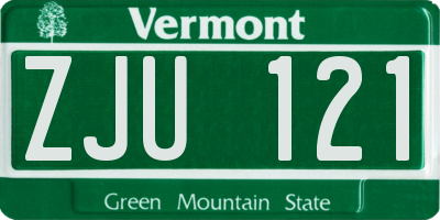 VT license plate ZJU121