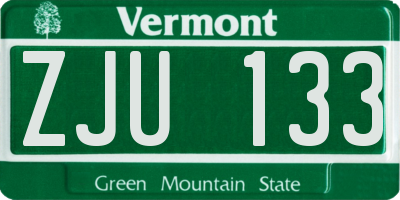 VT license plate ZJU133