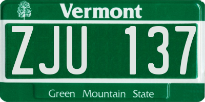 VT license plate ZJU137