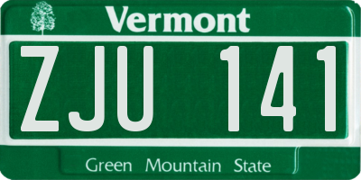 VT license plate ZJU141